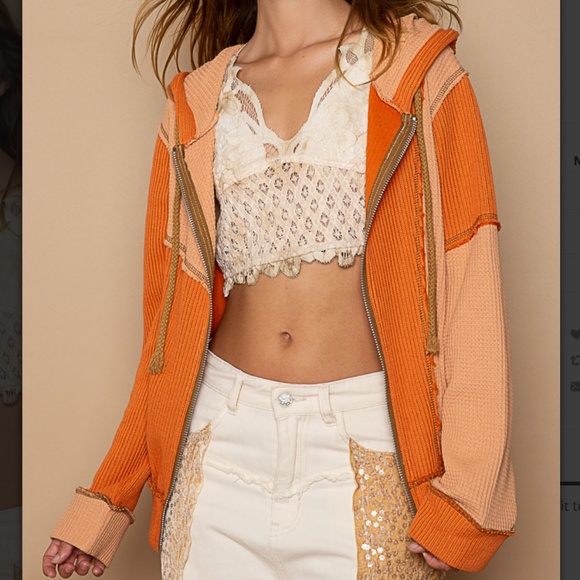 POL Tops - 💙 $36 STARTS #284 POL Knit Color Block Hoodie Jacket Top Long Sleeves  SR20
